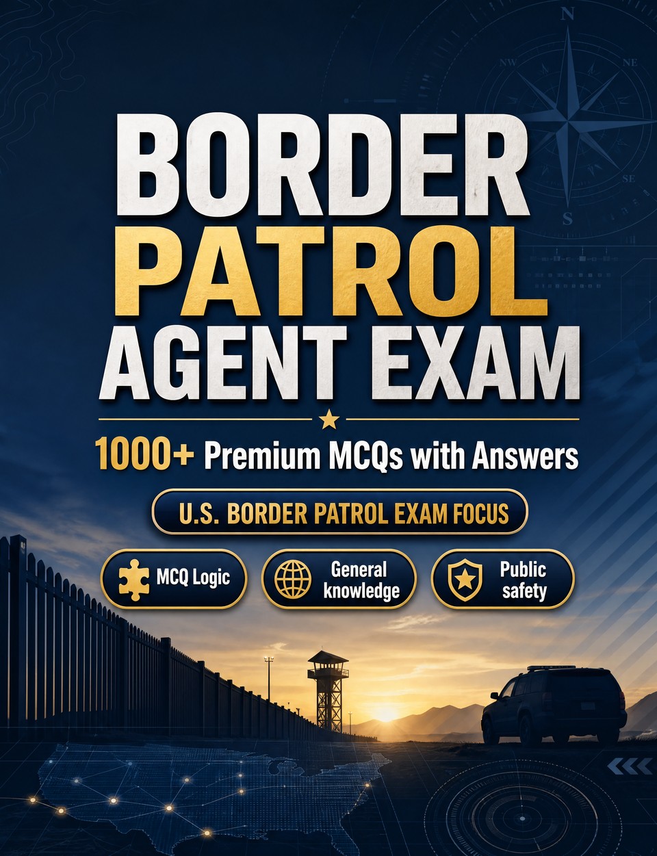 Border Patrol Agent Exam 2026-2027 : 1000 MCQ with Answers — Exam prep: MCQ Public safety, Safeguarding, Administration, Ethics, Report writing  and full-length practice to pass