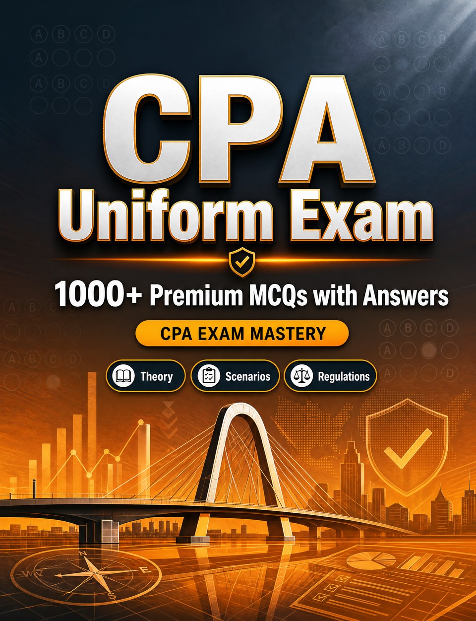 CPA Uniform Exam 2026-2027 : 1000 MCQ with Answers — Certification prep: MCQ Theory, Scenarios, Regulations, Best practices, Security and realistic practice questions to earn the official certification
