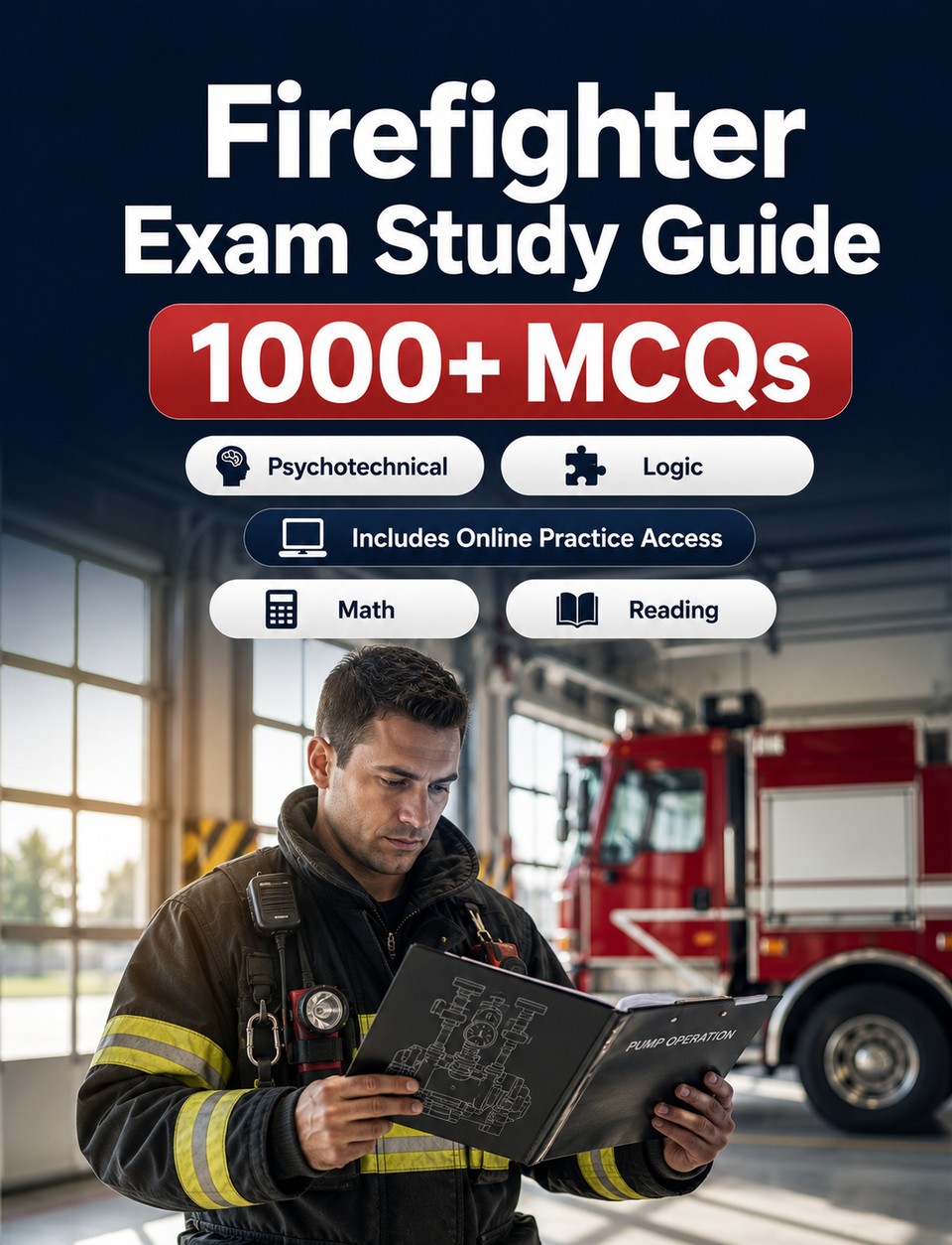 Firefighter Exam Study Guide Firefighter Exam Study Guide — 1000 MCQ practice questions for firefighter recruitment exams with mechanical aptitude, math, reading and situational judgment
