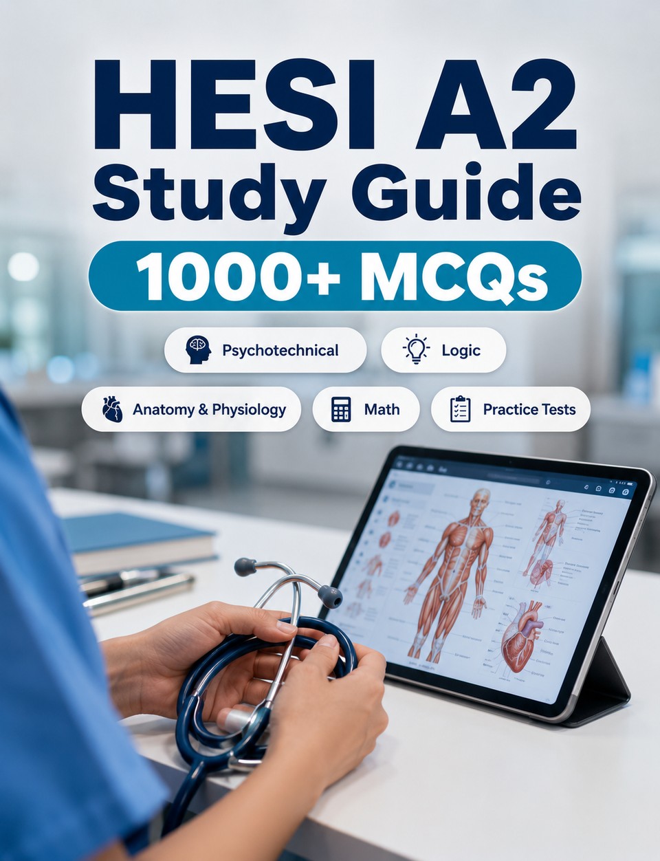 HESI A2 Study Guide — Nursing School Admission : complete preparation for anatomy and physiology, math, reading comprehension, vocabulary, grammar, biology, chemistry and practice tests