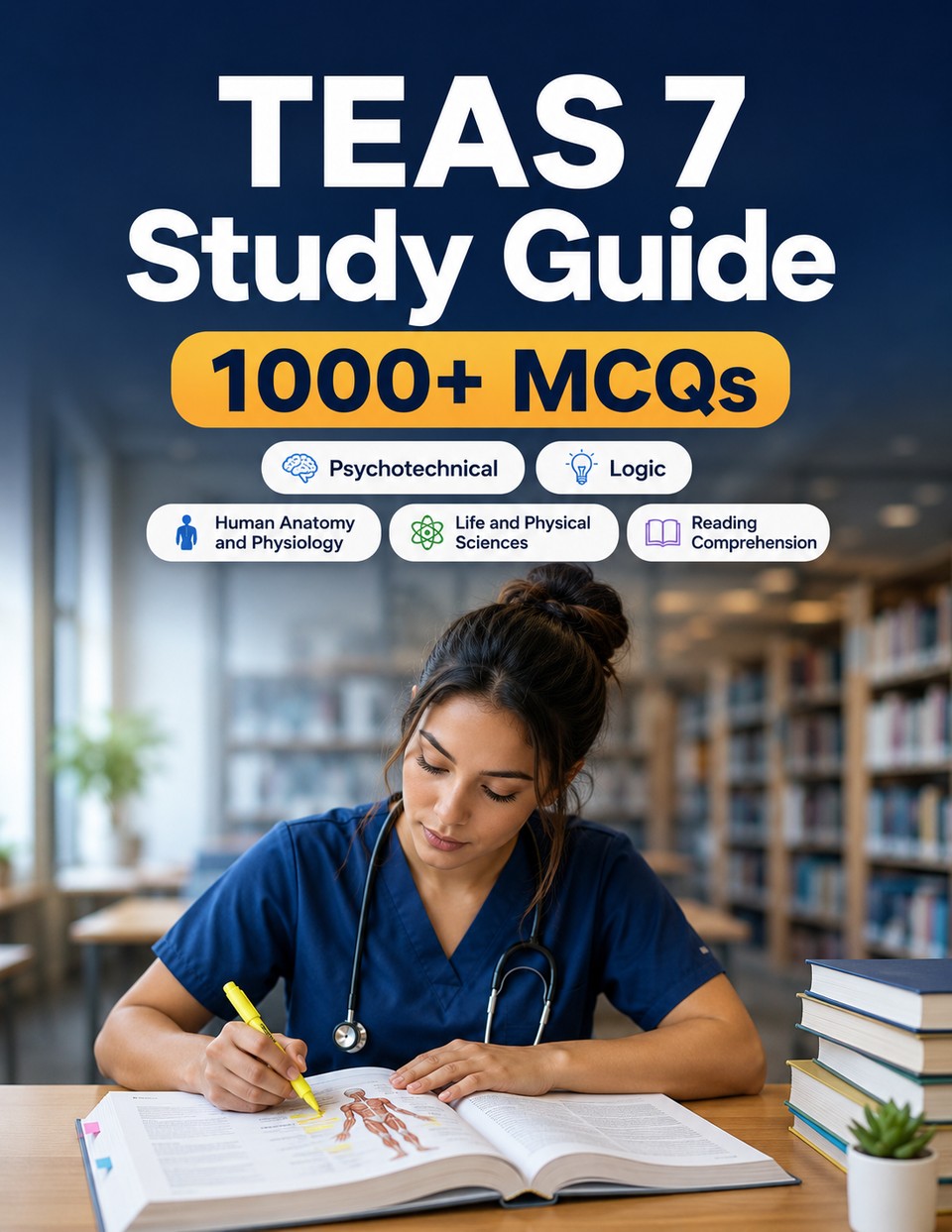 TEAS 7 Study Guide TEAS 7 Study Guide — ATI TEAS Version 7 : complete preparation for nursing school admission, reading, math, science, English language usage, practice tests, explanations and study strategy